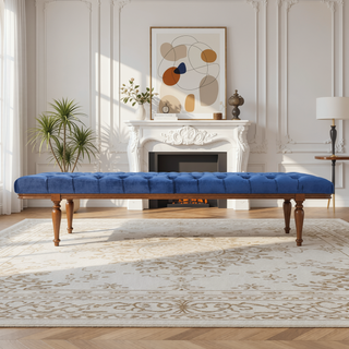 Sunvega Modern Button Tufted Upholstered Queen Size Bed Headboard with Adjustable Legs