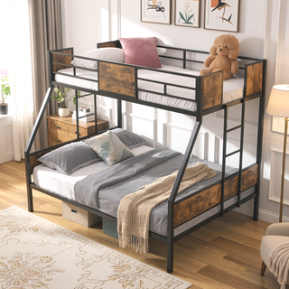 Sunvega Modern Metal Bunk Bed Frame with Strong Steel Structure for Bedroom