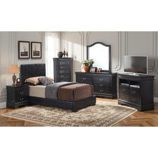 Sunvega Sleek Black Full Bed Frame with Chic Finish for Casual Elegance