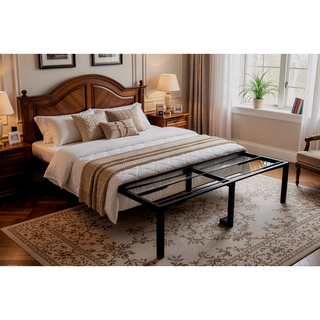 Sunvega Modern Twin Steel Heavy-Duty Platform Foundation with Under-Bed Storage