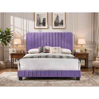 Sunvega Stylish Casual Gray Queen Bed Frame with Durable Support