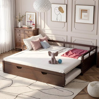 Sunvega Extending Daybed with Trundle for Spontaneous Guests from Twin to King Size