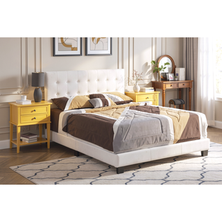 Sunvega Twin Bed Frame in Crisp White for Compact Living Areas