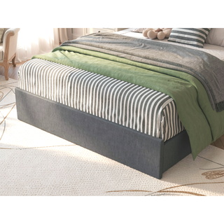 Sunvega Queen Upholstered Bed Frame with Headboard LED Lights Charging Station and 4 Storage Drawers