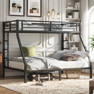 Sunvega Twin XL over Queen Metal Bunk Bed with Noise Reduction for Teens and Adults