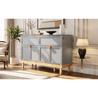Sunvega Espresso Full Size Murphy Bed with USB Port and Large Drawer for Space Saving