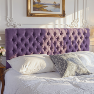 Sunvega Modern Button Tufted Upholstered Queen Size Bed Headboard with Adjustable Legs