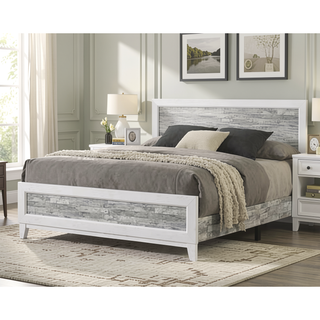 Sunvega Modern Contemporary Style King Panel Bed with Tall Headboard and Footboard
