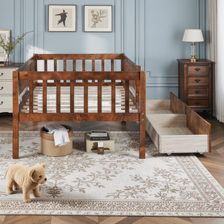 Sunvega Twin Size Daybed with Two Drawers Made of Solid Pine Wood