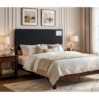 Sunvega Pink Faux Leather Tufted Panel Headboard with Adjustable Height
