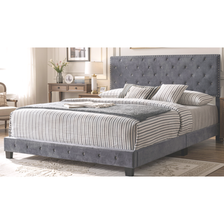 Sunvega Transitional Style Gray King Bed For Modern Living With Sturdy Materials