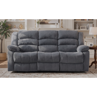 Sunvega Microfiber Fabric Upholstered Sofa with Stainless Steel Base and Lumbar Support