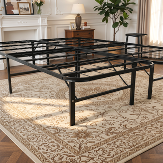 Sunvega Heavy-Duty Steel Platform Foundation with Tool-Free Assembly for Queen Bed
