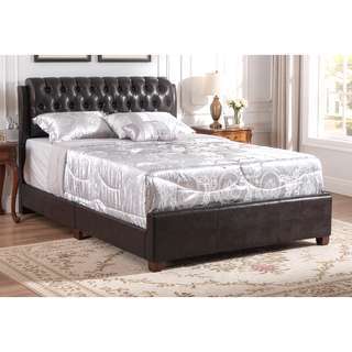 Sunvega Elegant Dark Brown Full Bed Frame with Contemporary Design for Bedroom
