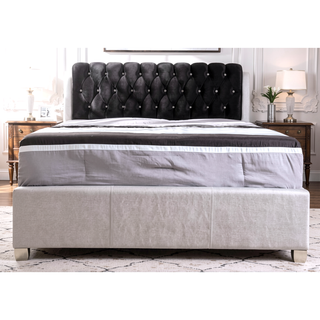 Sunvega Modern Silver King Size Bed Frame for Elegant Bedrooms