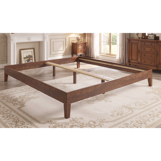 Sunvega King Platform Bed with 28-Slat Dual-Zone System in Brown