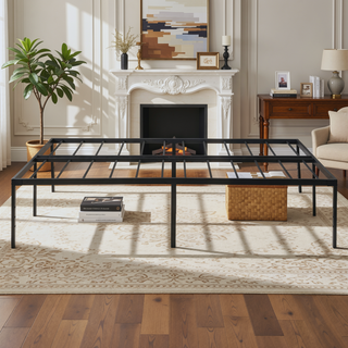 Sunvega Heavy Duty Twin Size Metal Bed Frame with Reinforced Steel Slats