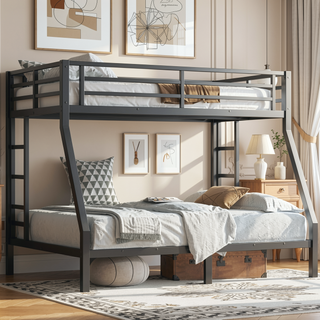 Sunvega Twin over Full Bunk Bed with Noise Reduction and Underbed Storage for Teens and Adults