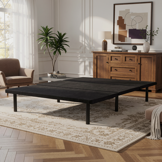 Sunvega Twin Size Upholstered Platform Bed Frame with Ample Underbed Storage