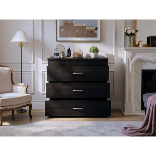 Sunvega Melia Three Drawer Dresser with Superior Top and Metal Hardware