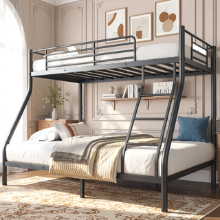 Sunvega Twin Over Full Metal Bunk Bed with Sturdy Construction for Adults and Teens