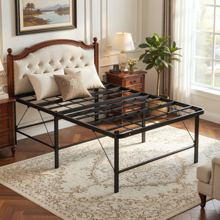 Sunvega Sturdy Metal Platform Bed Frame with Ample Under-Bed Storage