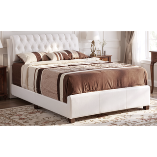 Sunvega Elegant Contemporary Full Bed Frame in White with Storage Space