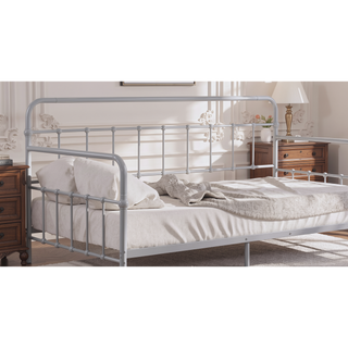Sunvega Silver Contemporary Twin Metal Daybed with Trundle and Pipe Framework