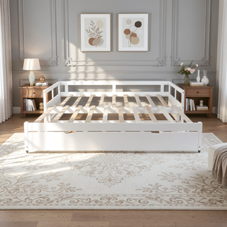 Sunvega Extending Daybed with Trundle for Spontaneous Guests from Twin to King Size