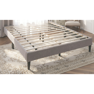 Sunvega Modern Light Brown Burlap Upholstered Diamond Design Queen Headboard