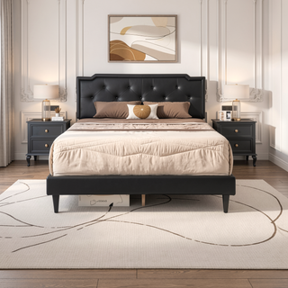 Sunvega Stylish Casual Gray Queen Bed Frame with Durable Support