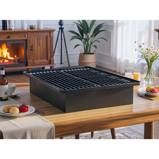 Sunvega Modern Black Metal King Size Platform Bed Frame with 16 Inch Height