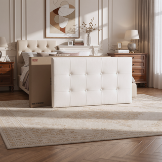 Sunvega Twin Bed Frame in Crisp White for Compact Living Areas
