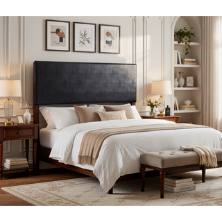 Sunvega Pink Faux Leather Tufted Panel Headboard with Adjustable Height