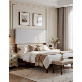 Sunvega Pink Faux Leather Tufted Panel Headboard with Adjustable Height