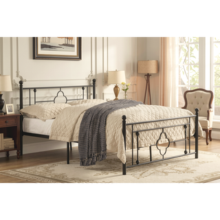 Sunvega Black Finish Twin Platform Bed Canopy Metal Frame Modern Traditional