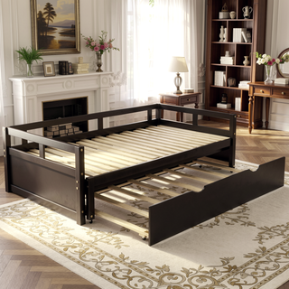 Sunvega Extending Daybed with Trundle for Spontaneous Guests from Twin to King Size