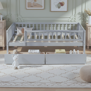 Sunvega Twin Size Daybed with Two Drawers Made of Solid Pine Wood