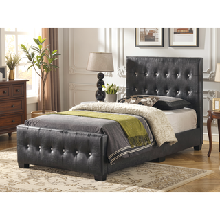 Sunvega Sleek Black Twin Bed with Transitional Style for Classic and Modern Rooms