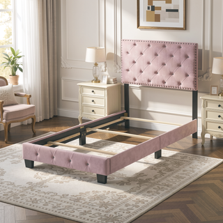 Sunvega Vibrant Pink Twin Bed For Kids With Durable Design And Easy Setup