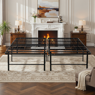 Sunvega Sturdy Metal Mattress Foundation Bed Frame with Ample Under-Bed Storage