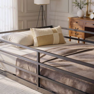 Sunvega Twin Over Full Metal Bunk Bed with Removable Stairs for Teens and Adults