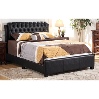 Sunvega Modern Black Queen Bed with Sleek Finish for Bedroom