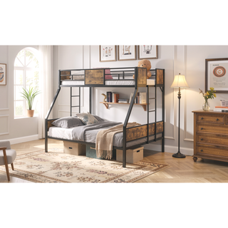 Sunvega Modern Metal Bunk Bed Frame with Strong Steel Structure for Bedroom