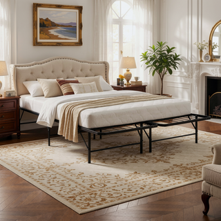 Sunvega Sturdy Metal Mattress Foundation Bed Frame with Ample Under-Bed Storage