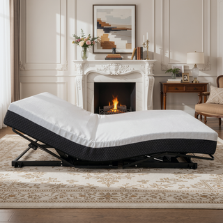 Sunvega Zero-Clearance Adjustable Bed Base Frame with Dual USB Ports for Queen Size