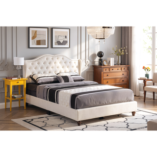 Sunvega White Upholstered Full Bed with Transitional Design for Bedroom