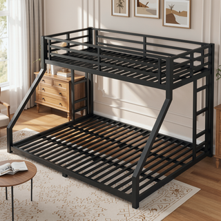Sunvega Twin XL over Queen Metal Bunk Bed for Teens and Adults with Noise Reduction