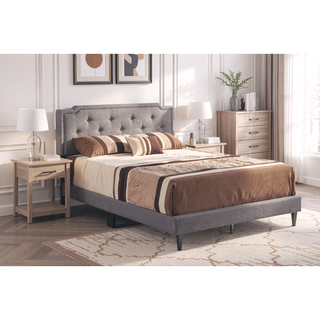 Sunvega Stylish Casual Gray Queen Bed Frame with Durable Support