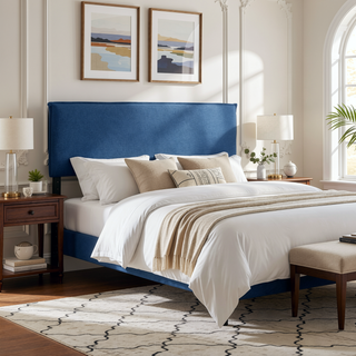 Sunvega King Upholstered Pillow Headboard with Classic Geometric Tufting and Linen Fabric